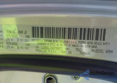 2017 Ram 1500 Lone Star 4X2 5'7 Box из США, поврежденный, VIN 1C6RR6LT0HS700971